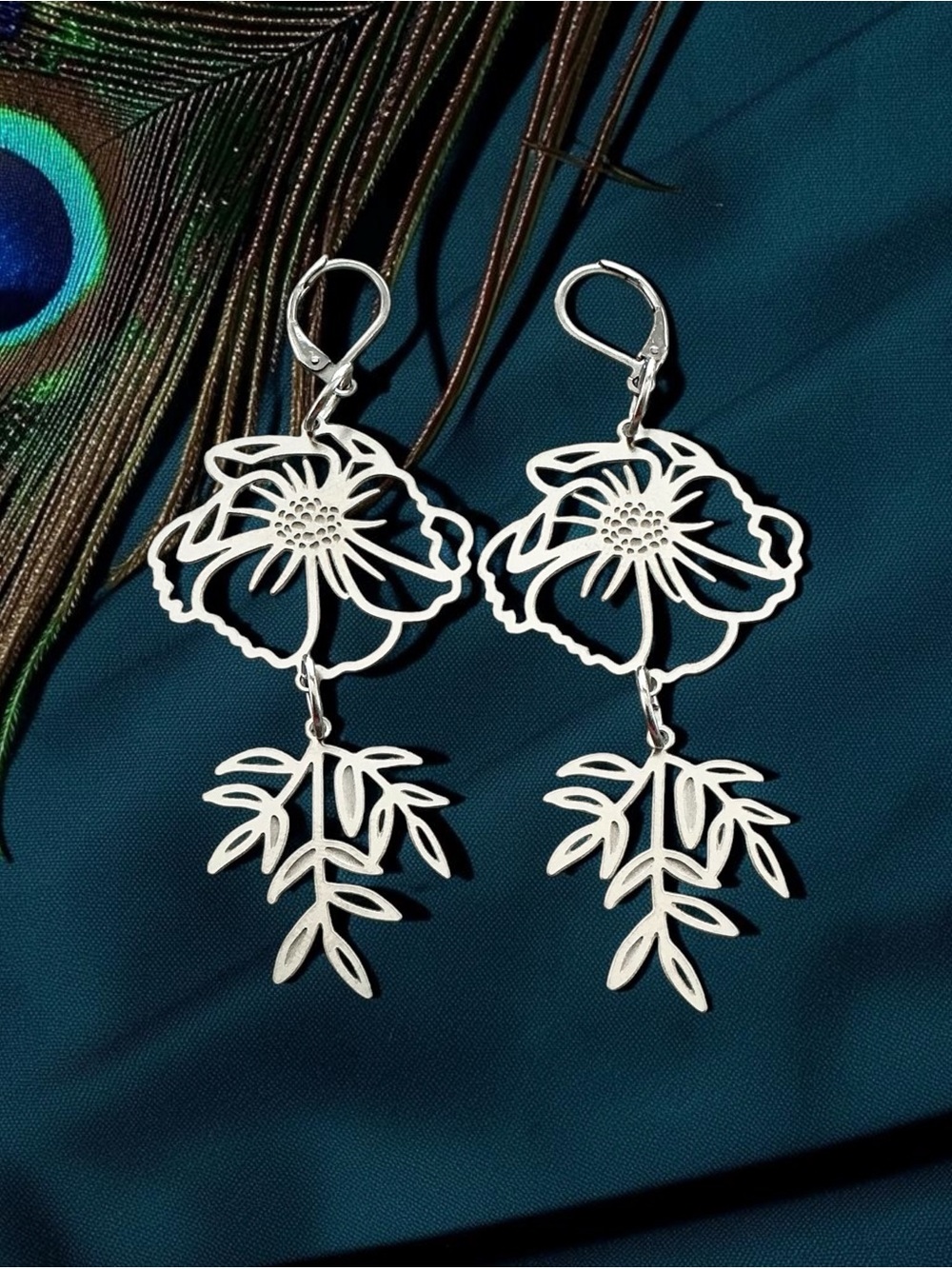 🆕 October Birth Flower (COSMOS) Dangle Earrings
